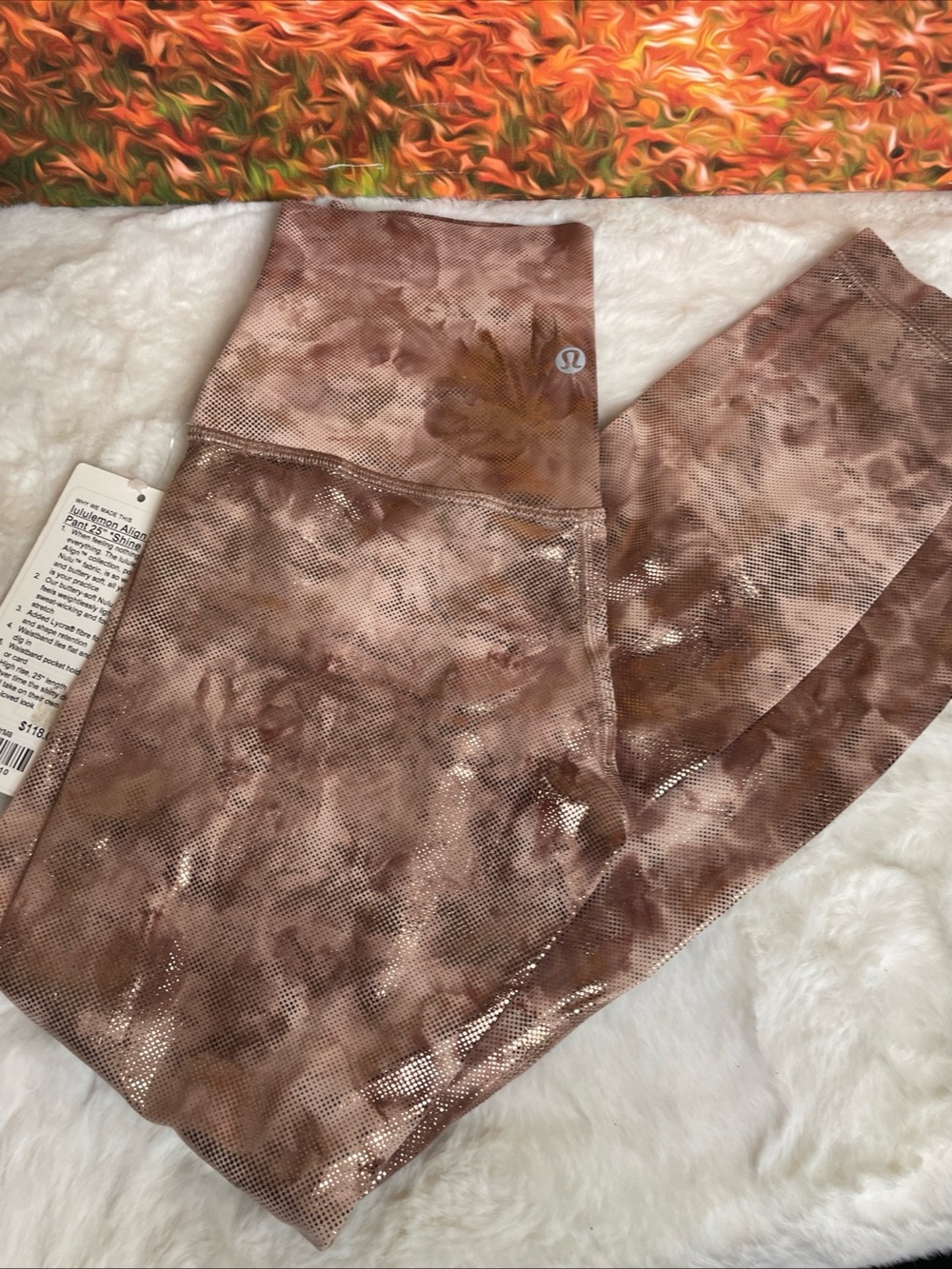 lululemon Align HR Shine Pant 25" - Rose Gold Metallic